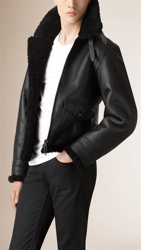 burberry shearling tailored coat|burberry men's shearling jacket.